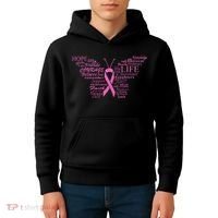 Breast Cancer Awareness Butterfly Ribbon Quotes Kids Hoodie thumb 4