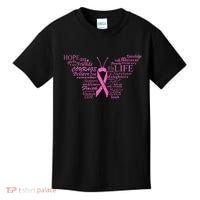 Breast Cancer Awareness Butterfly Ribbon Quotes Kids T-Shirt thumb 0