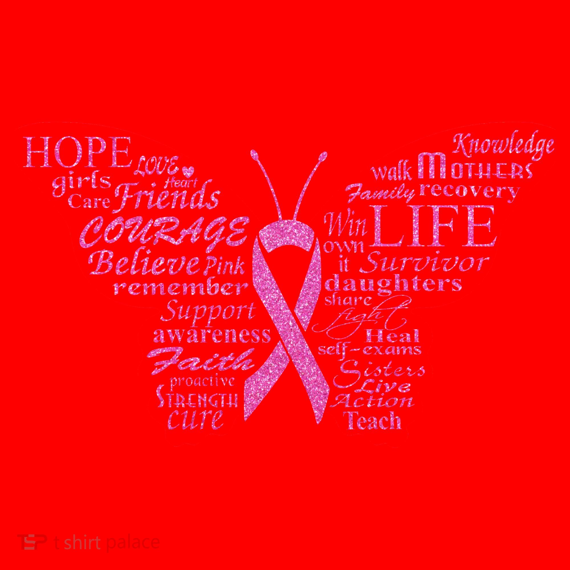 Breast Cancer Awareness Butterfly Ribbon Quotes Santa Hat