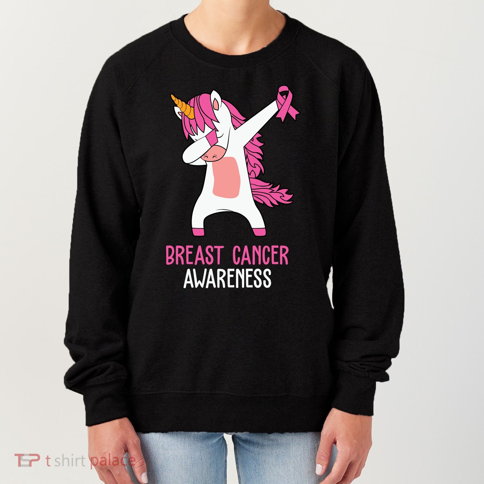 Breast Cancer Awareness Unicorn Ribbon Women's Sweatshirt