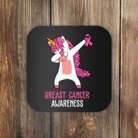 Breast Cancer Awareness Unicorn Ribbon Coaster thumb 0