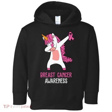 Breast Cancer Awareness Unicorn Ribbon Toddler Hoodie