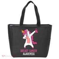 Breast Cancer Awareness Unicorn Ribbon Tote Bag thumb 0