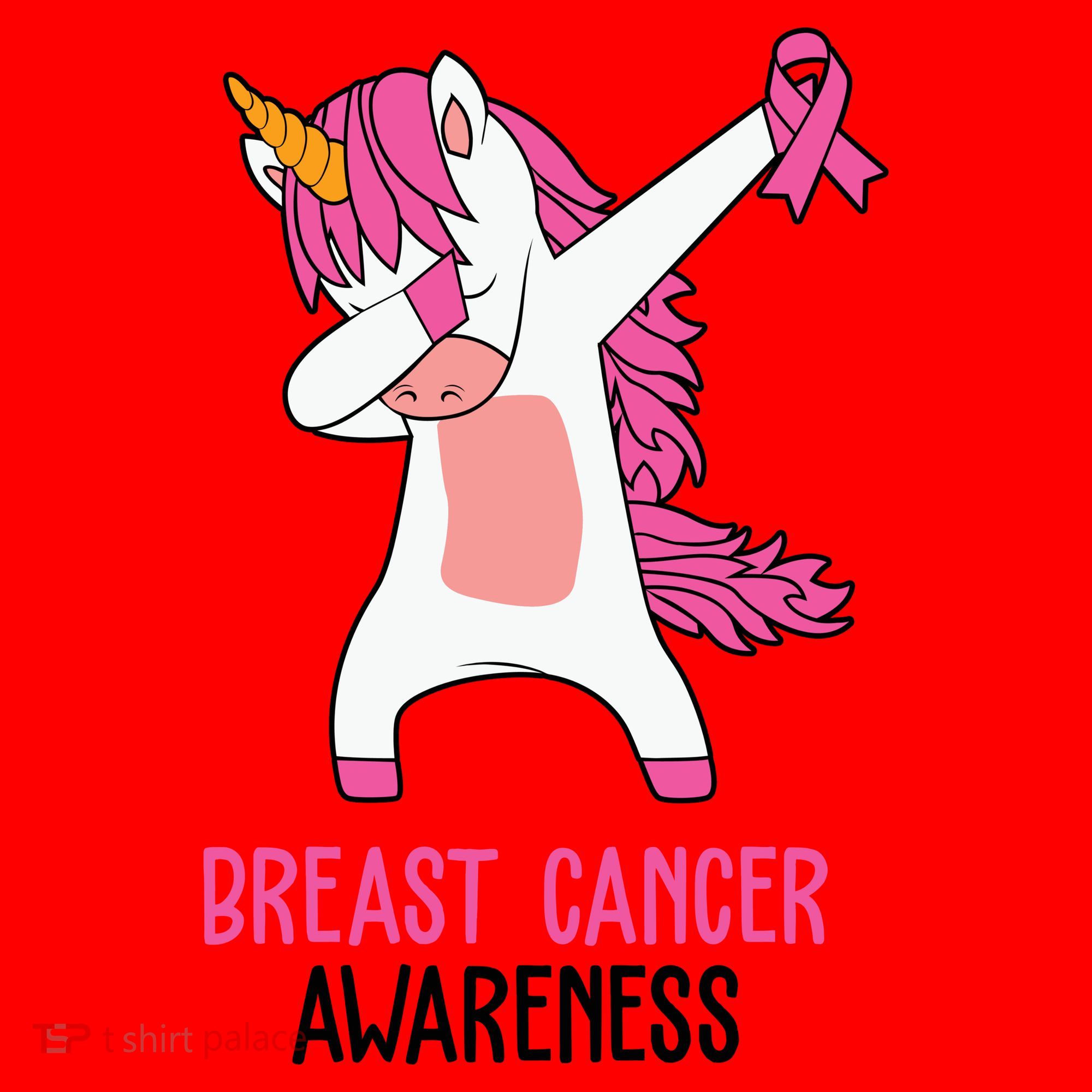 Breast Cancer Awareness Unicorn Ribbon Santa Hat