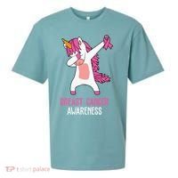 Breast Cancer Awareness Unicorn Ribbon Sueded Cloud Jersey T-Shirt thumb 0