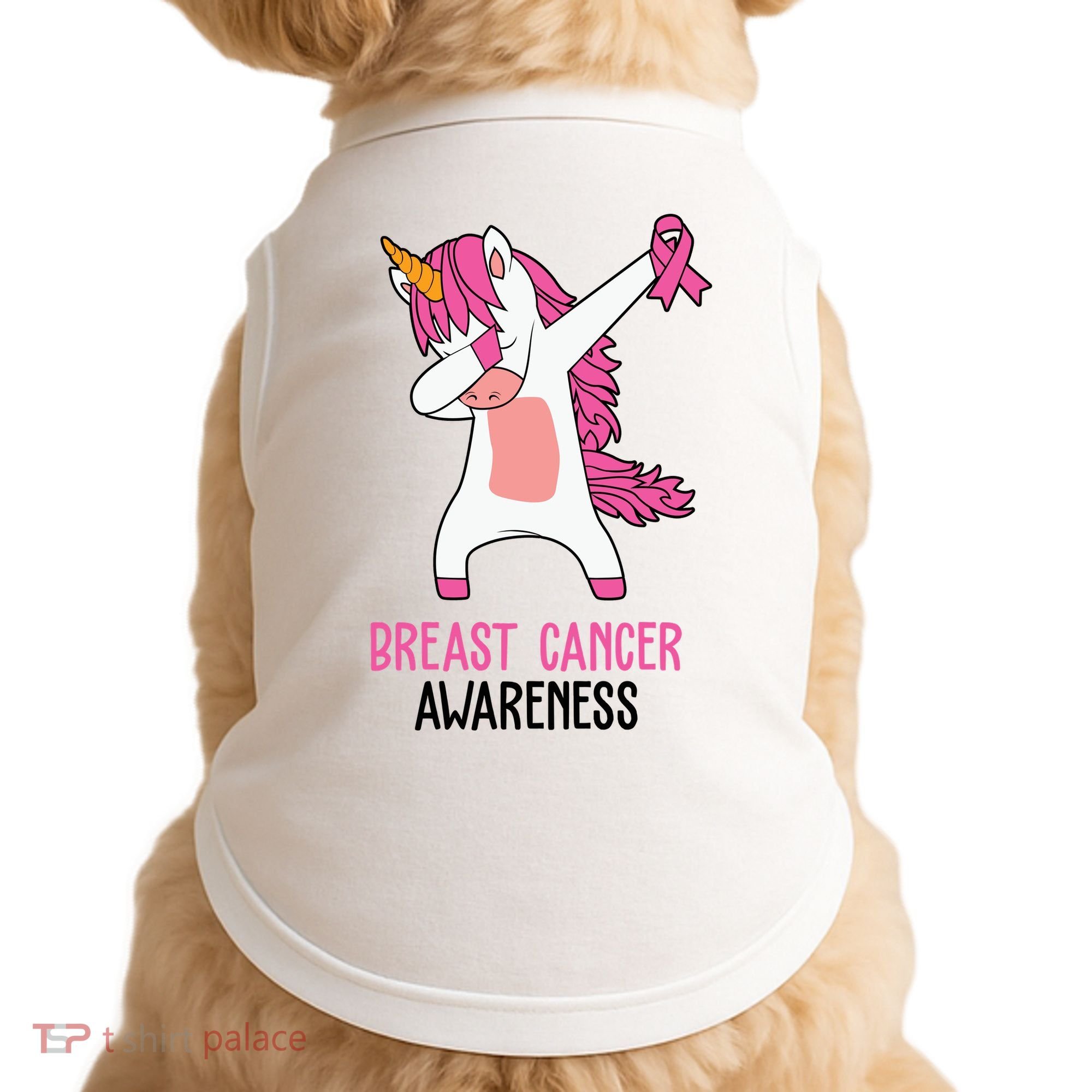 Breast Cancer Awareness Unicorn Ribbon Doggie Tank