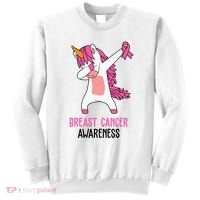 Breast Cancer Awareness Unicorn Ribbon Sweatshirt thumb 0