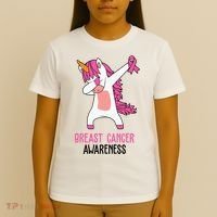Breast Cancer Awareness Unicorn Ribbon T-Shirt thumb 4