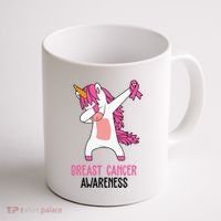 Breast Cancer Awareness Unicorn Ribbon Coffee Mug thumb 1