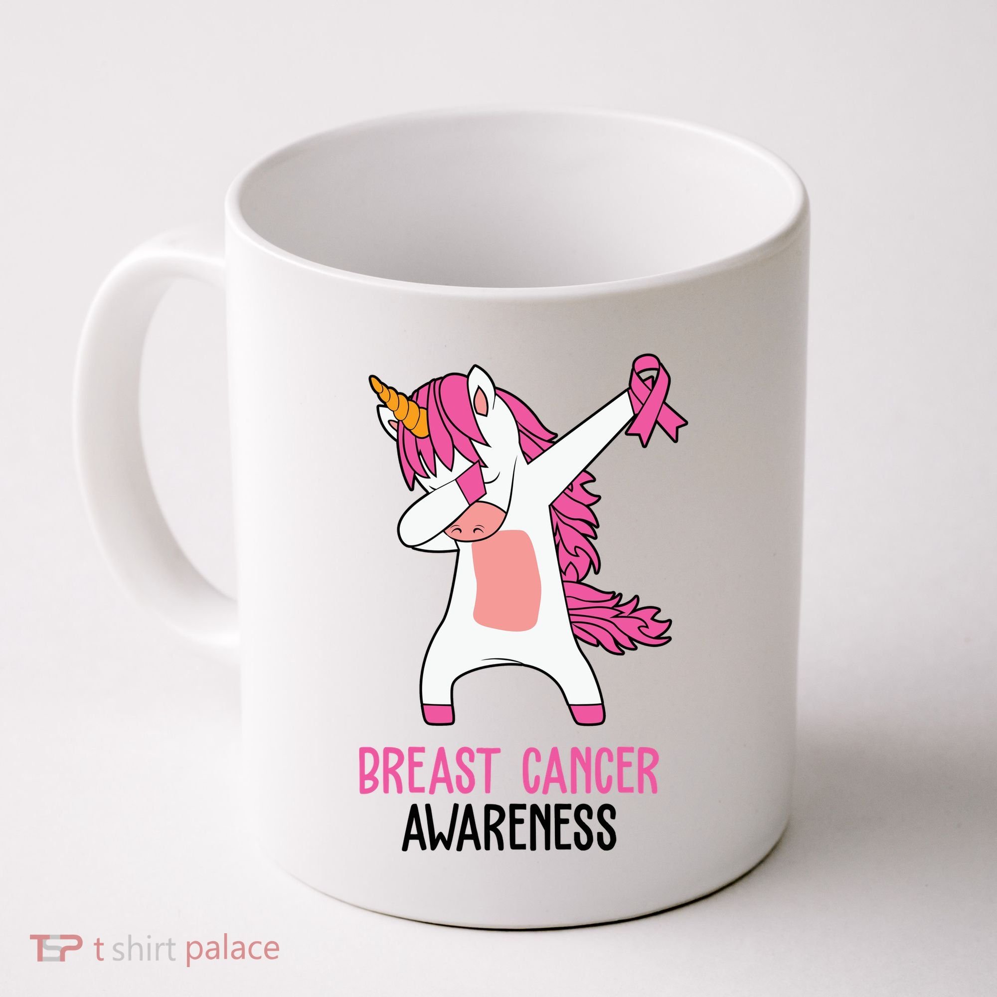 Breast Cancer Awareness Unicorn Ribbon Coffee Mug