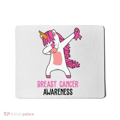 Breast Cancer Awareness Unicorn Ribbon Mousepad