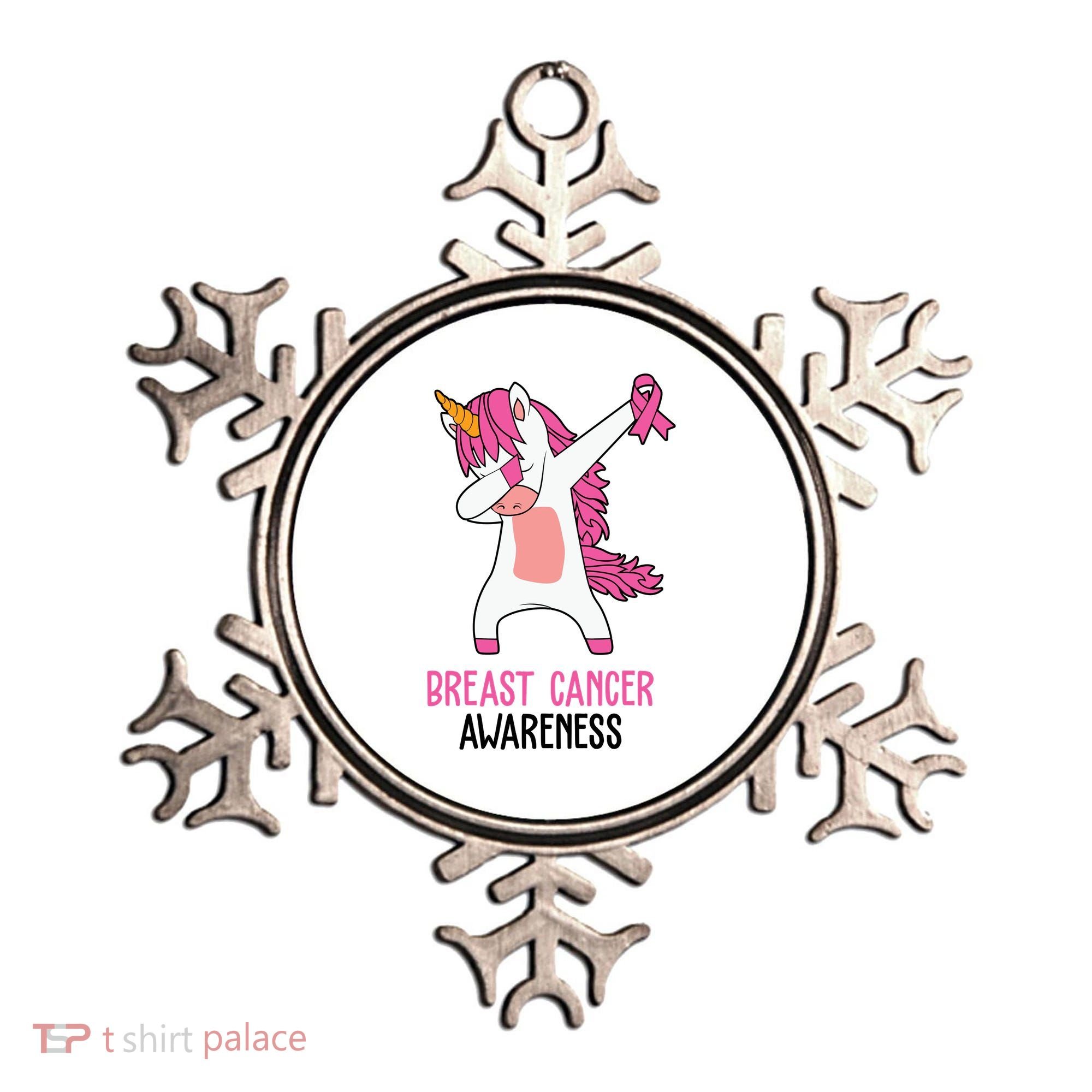 Breast Cancer Awareness Unicorn Ribbon Ornament