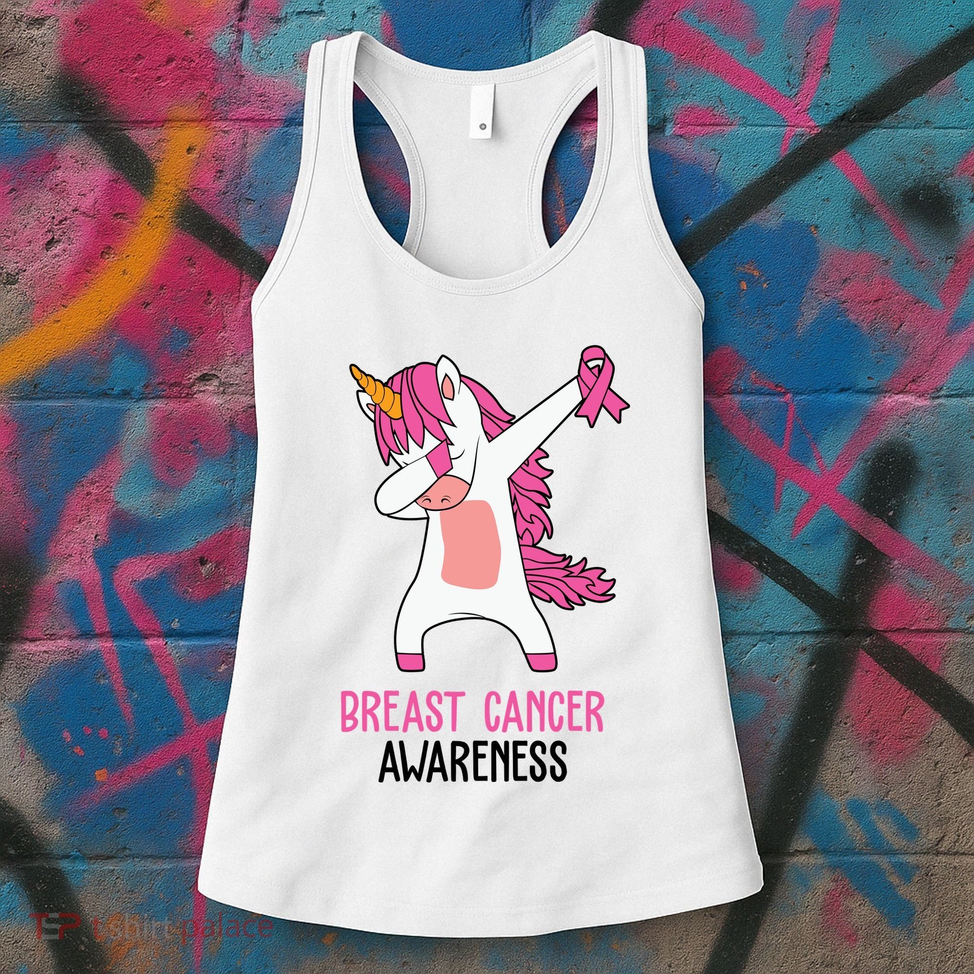 Breast Cancer Awareness Unicorn Ribbon Women's Tank Top