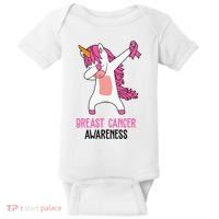 Breast Cancer Awareness Unicorn Ribbon Baby Bodysuit thumb 0