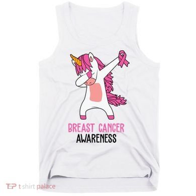 Breast Cancer Awareness Unicorn Ribbon Tank Top