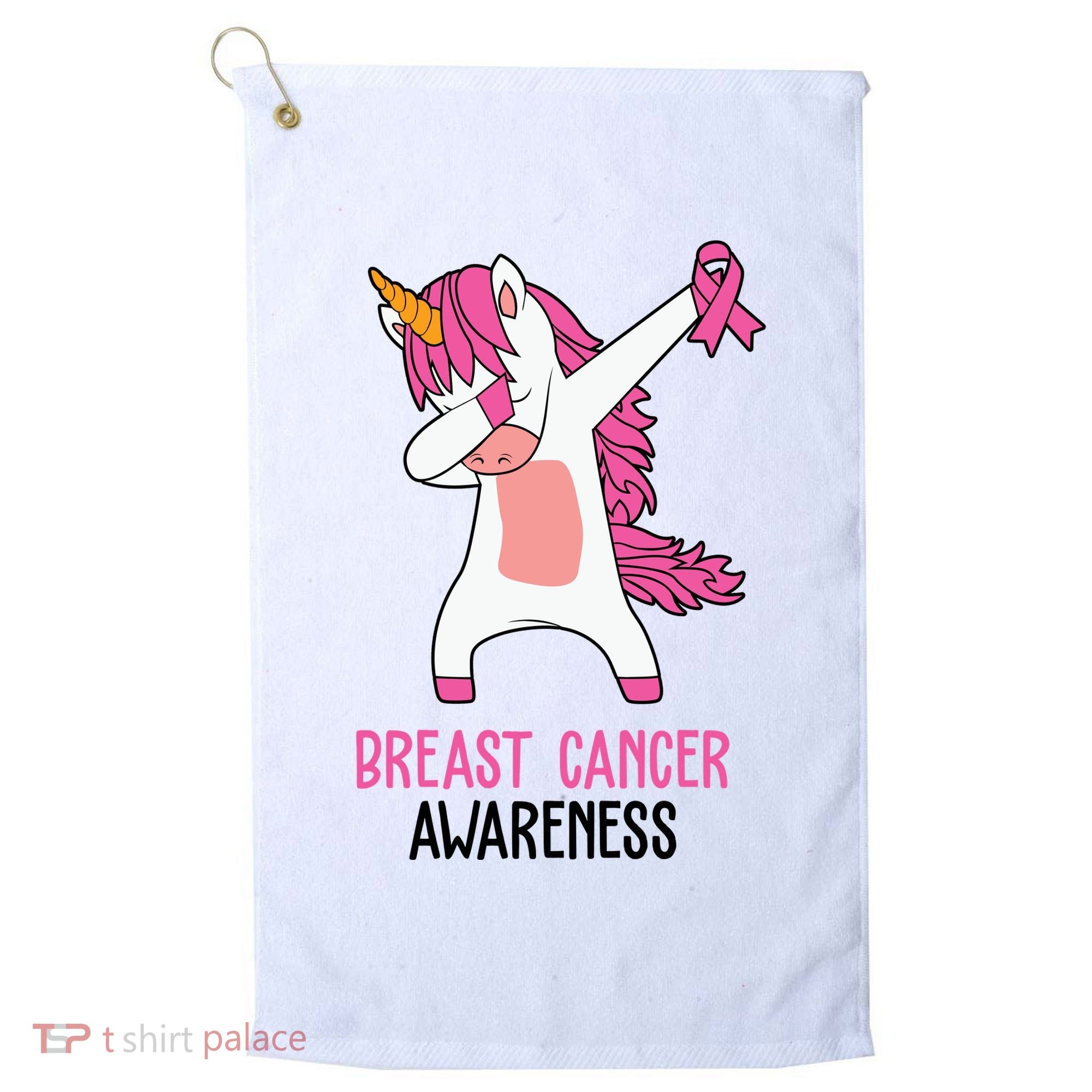 Breast Cancer Awareness Unicorn Ribbon Golf Towel
