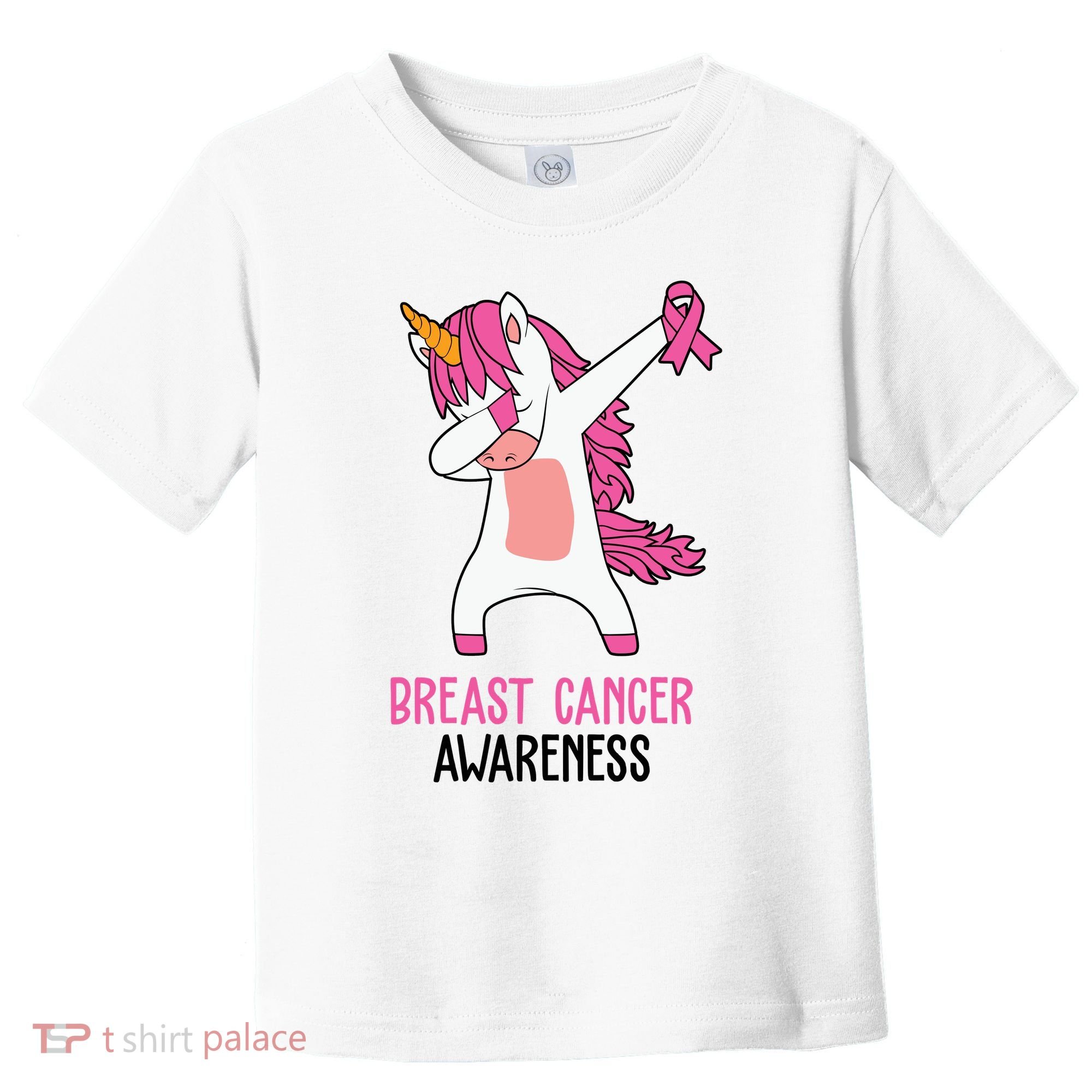 Breast Cancer Awareness Unicorn Ribbon Toddler T-Shirt