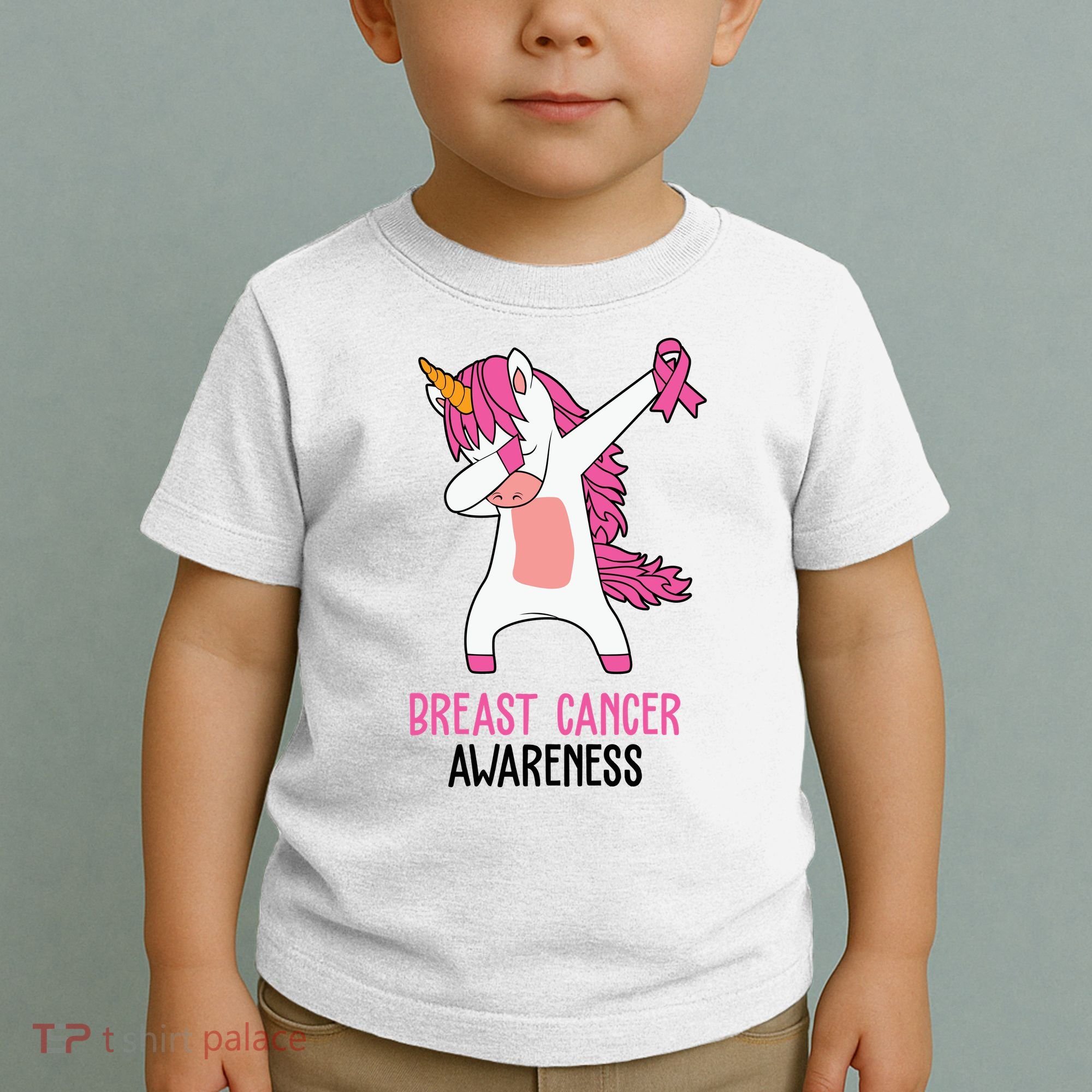 Breast Cancer Awareness Unicorn Ribbon Toddler T-Shirt