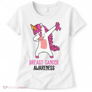 Breast Cancer Awareness Unicorn Ribbon Women's T-Shirt