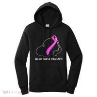 Breast Cancer Awareness Ribbon Girl Outline Women's Hoodie thumb 0