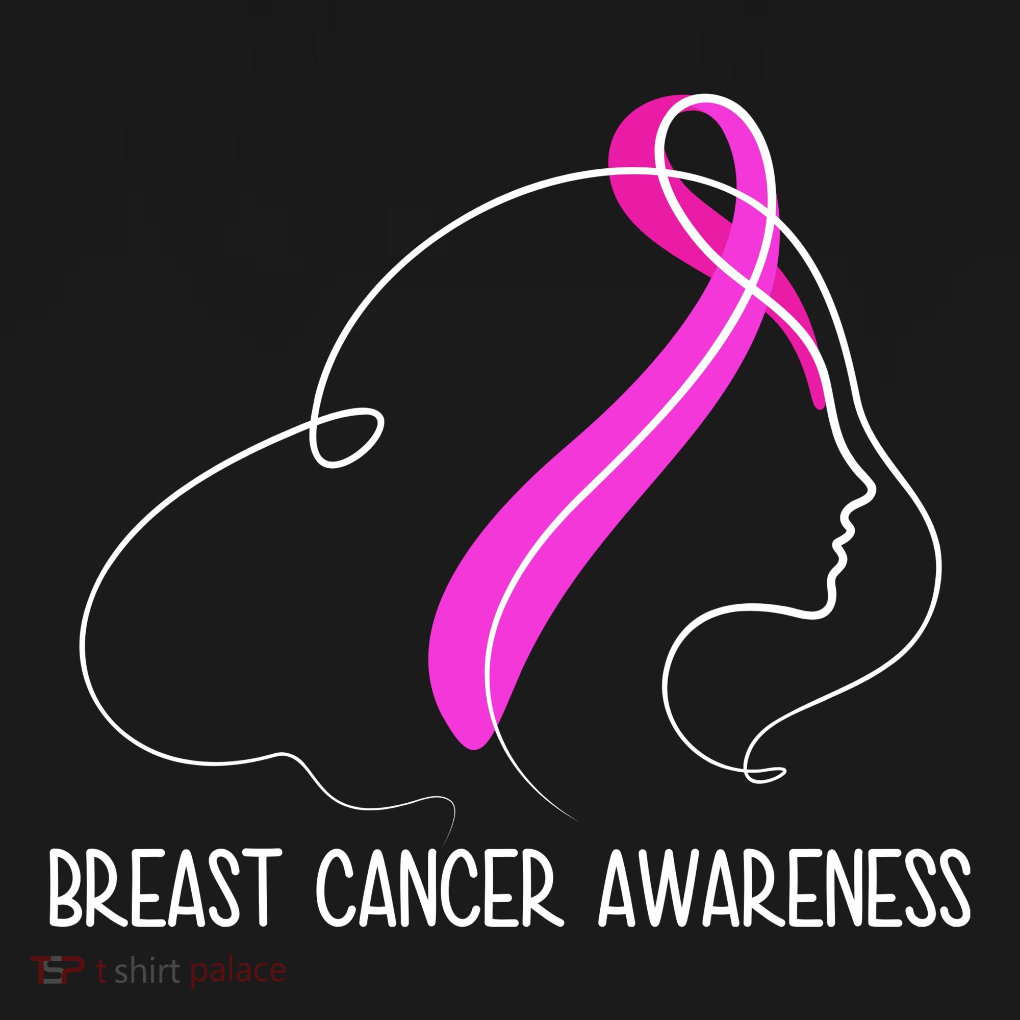 Breast Cancer Awareness Ribbon Girl Outline Women's Tank Top