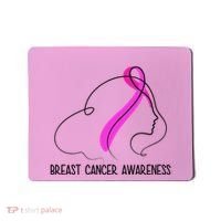 Breast Cancer Awareness Ribbon Girl Outline Mousepad thumb 0