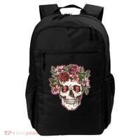 Breast Cancer Awareness Floral Flower Skull Backpack thumb 0
