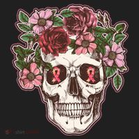 Breast Cancer Awareness Floral Flower Skull Tumbler thumb 3