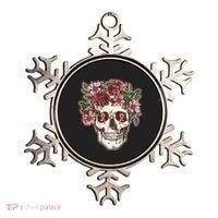 Breast Cancer Awareness Floral Flower Skull Ornament thumb 0