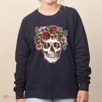 Breast Cancer Awareness Floral Flower Skull Women's Sweatshirt thumb 0