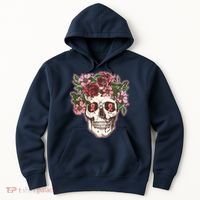 Breast Cancer Awareness Floral Flower Skull Hoodie thumb 0