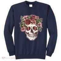 Breast Cancer Awareness Floral Flower Skull Sweatshirt thumb 0