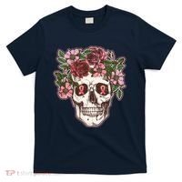 Breast Cancer Awareness Floral Flower Skull T-Shirt thumb 0
