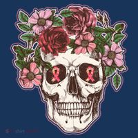 Breast Cancer Awareness Floral Flower Skull Women's Hoodie thumb 2
