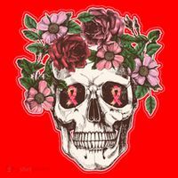 Breast Cancer Awareness Floral Flower Skull Santa Hat thumb 1