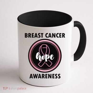 Breast Cancer Awareness Hope Ribbon Coffee Mug back