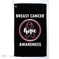 Breast Cancer Awareness Hope Ribbon Golf Towel thumb 0