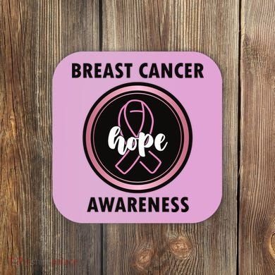 Breast Cancer Awareness Hope Ribbon Coaster