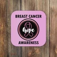 Breast Cancer Awareness Hope Ribbon Coaster thumb 0