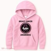 Breast Cancer Awareness Hope Ribbon Kids Hoodie thumb 0