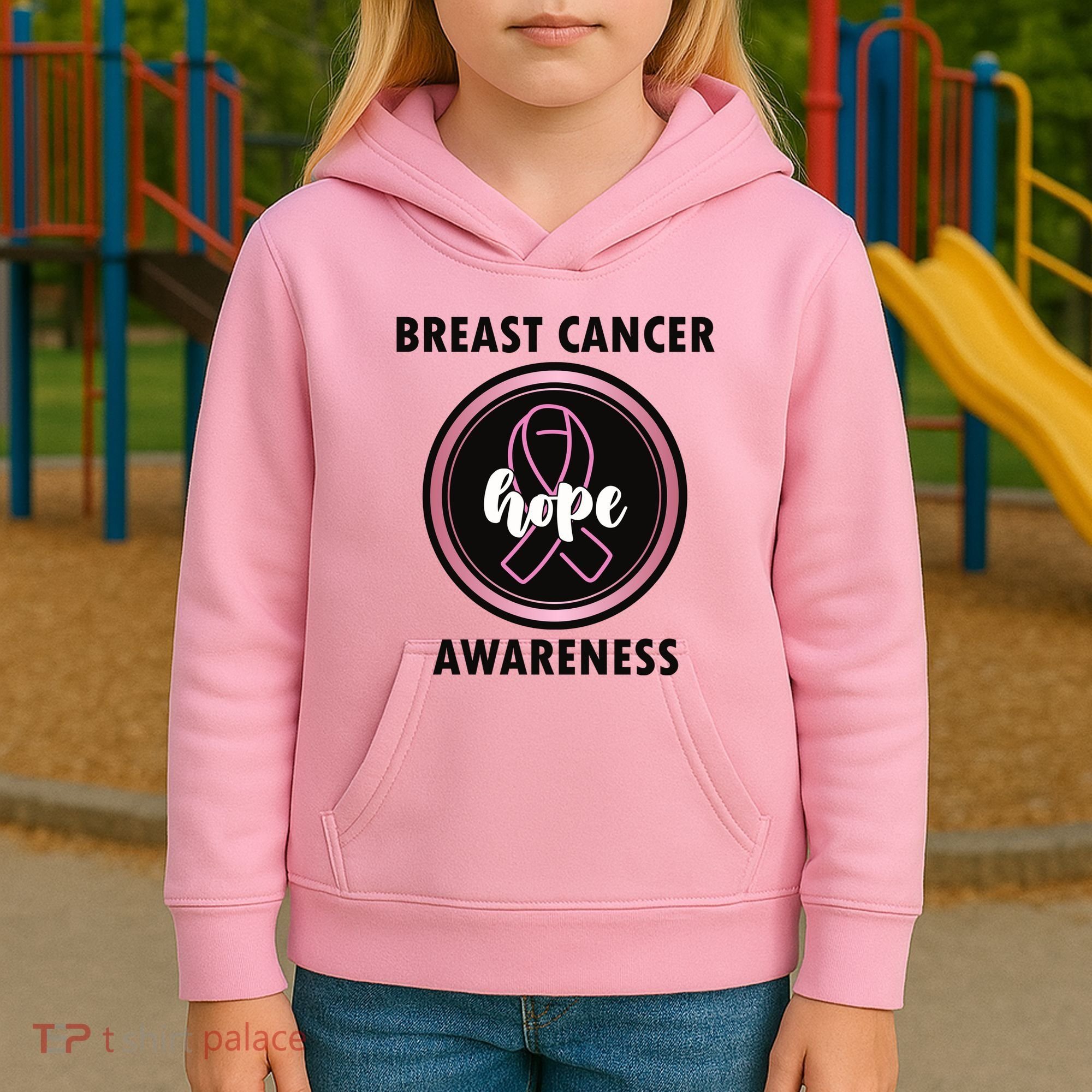 Breast Cancer Awareness Hope Ribbon Kids Hoodie