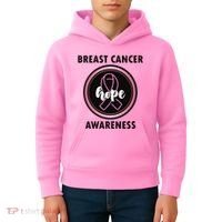 Breast Cancer Awareness Hope Ribbon Kids Hoodie thumb 4