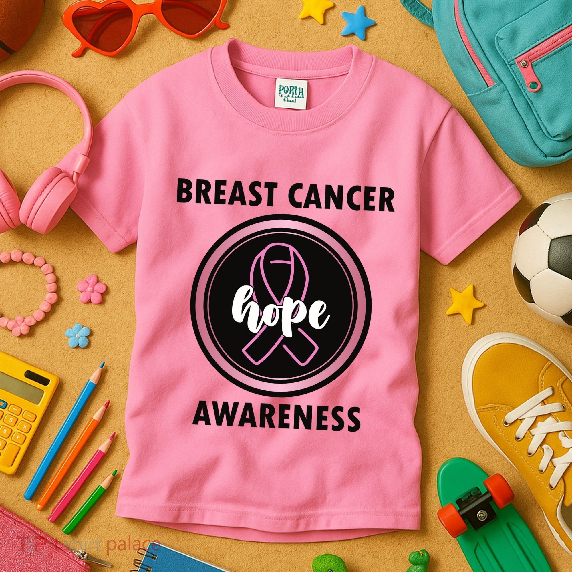 Breast Cancer Awareness Hope Ribbon Kids T-Shirt
