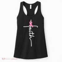 Breast Cancer Awareness Faith Cross Pink Ribbon Women's Tank Top thumb 0