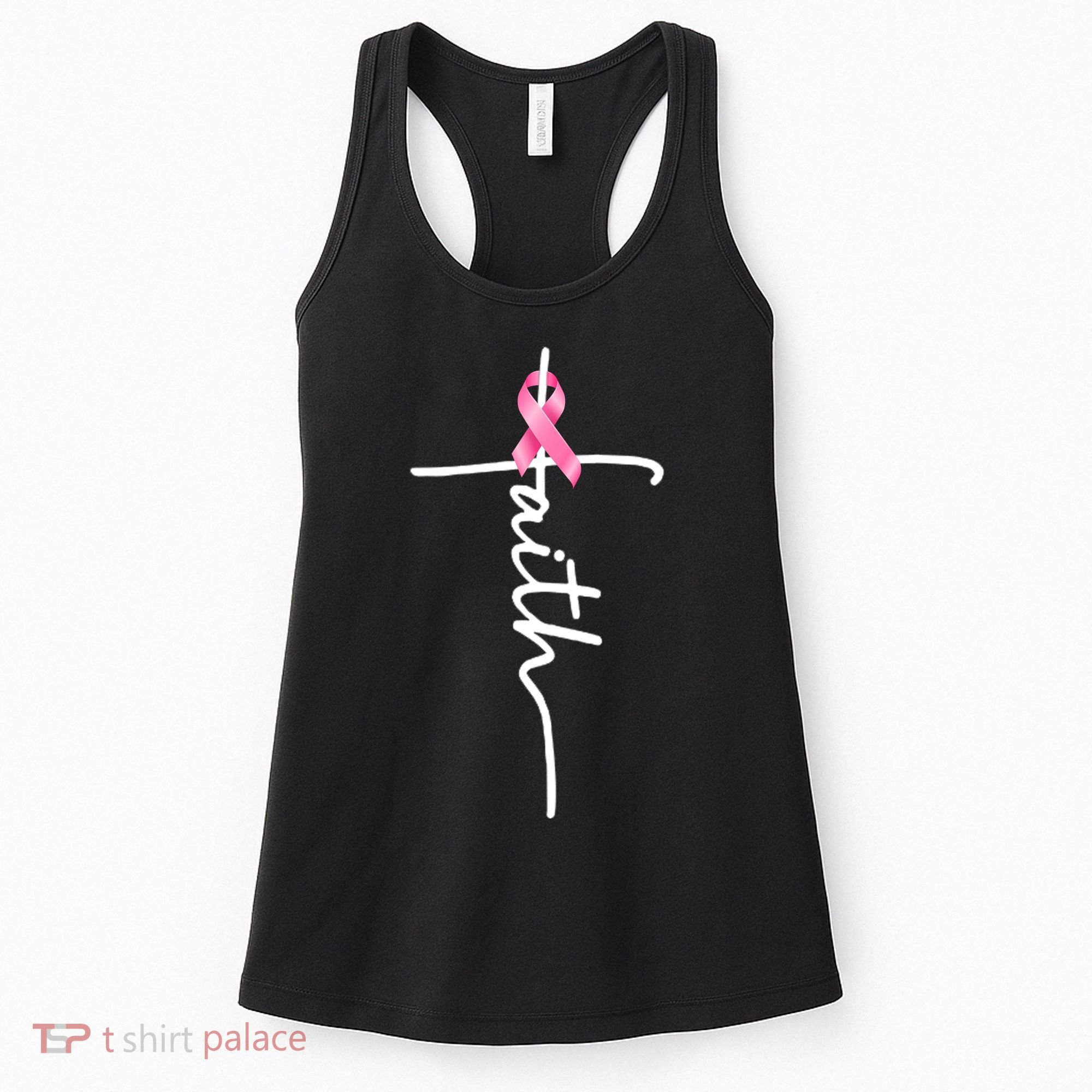 Breast Cancer Awareness Faith Cross Pink Ribbon Women's Tank Top