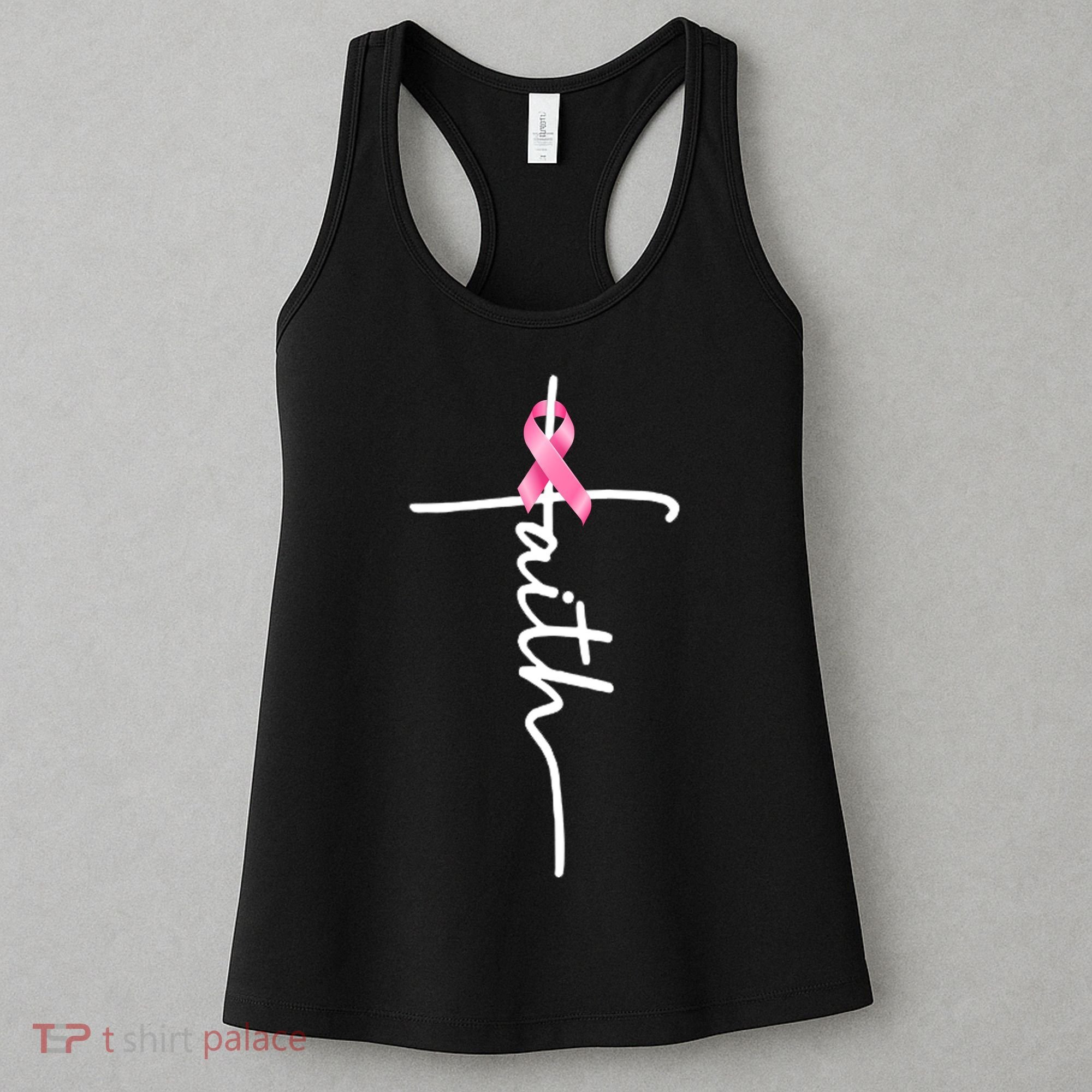 Breast Cancer Awareness Faith Cross Pink Ribbon Women's Tank Top