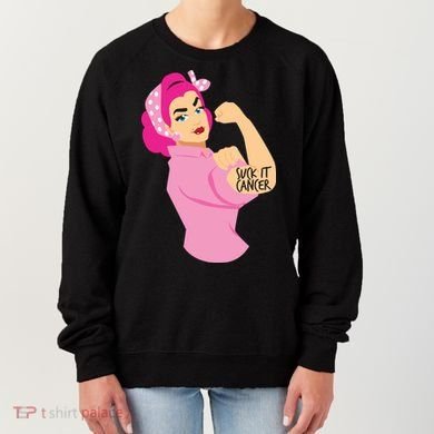 Breast Cancer Awareness Quotes Suck It Cancer Support Squad Women's Sweatshirt