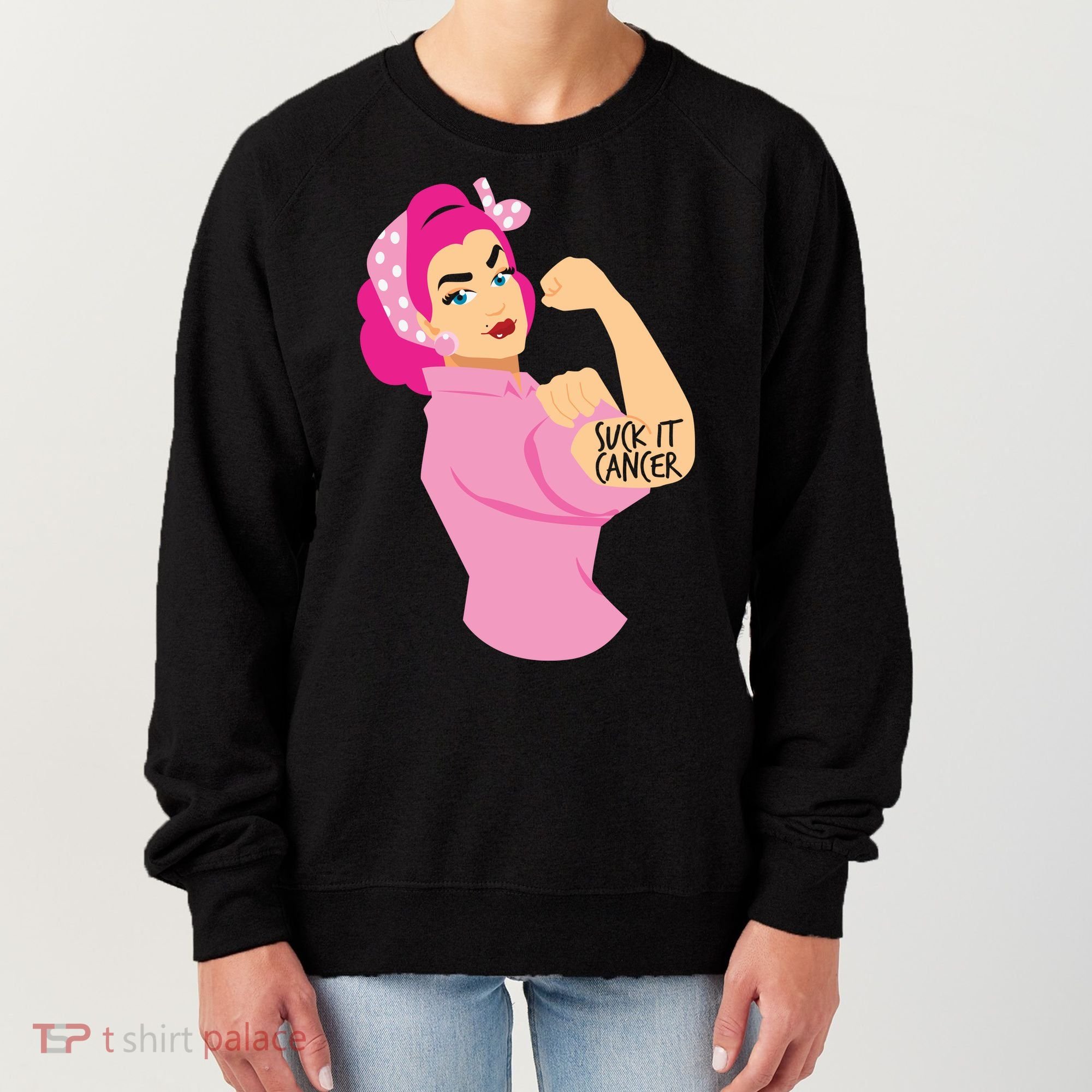 Breast Cancer Awareness Quotes Suck It Cancer Support Squad Women's Sweatshirt