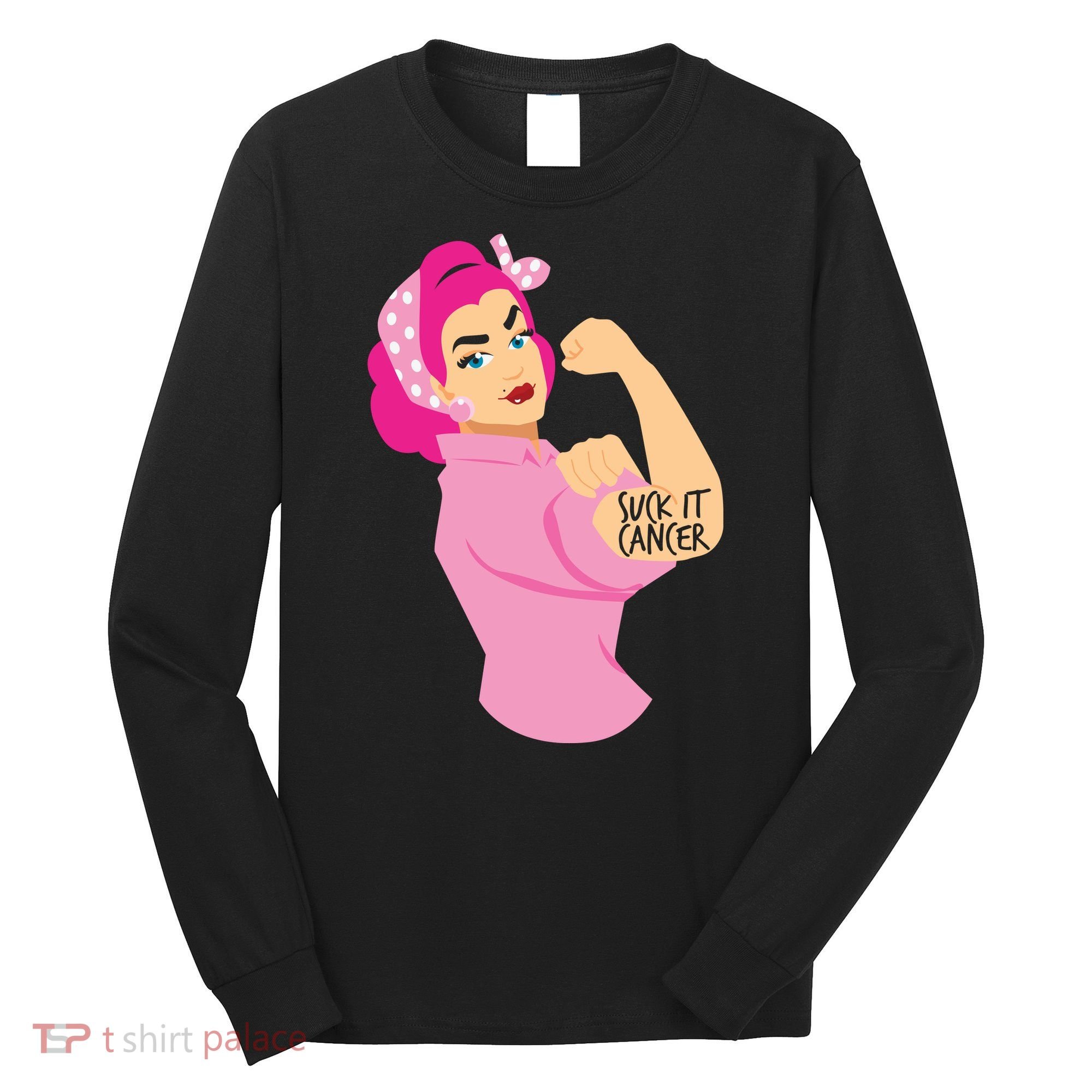 Breast Cancer Awareness Quotes Suck It Cancer Support Squad Long Sleeve Shirt