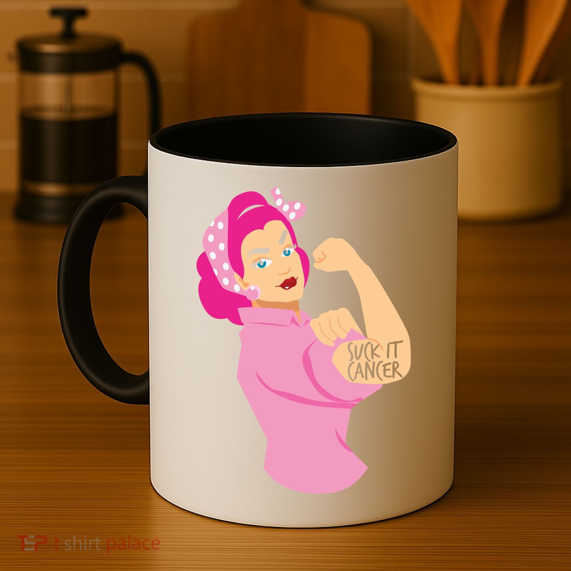 Breast Cancer Awareness Quotes Suck It Cancer Support Squad Coffee Mug